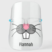 Fun Bunny Face Mouth Rabbit Nose Personalized Name Shield (Front)