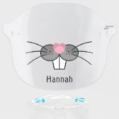 Fun Bunny Face Mouth Rabbit Nose Personalized Name Shield (Front w/Glasses)