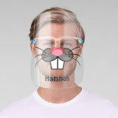 Fun Bunny Face Mouth Rabbit Nose Personalized Name Shield (Insitu)