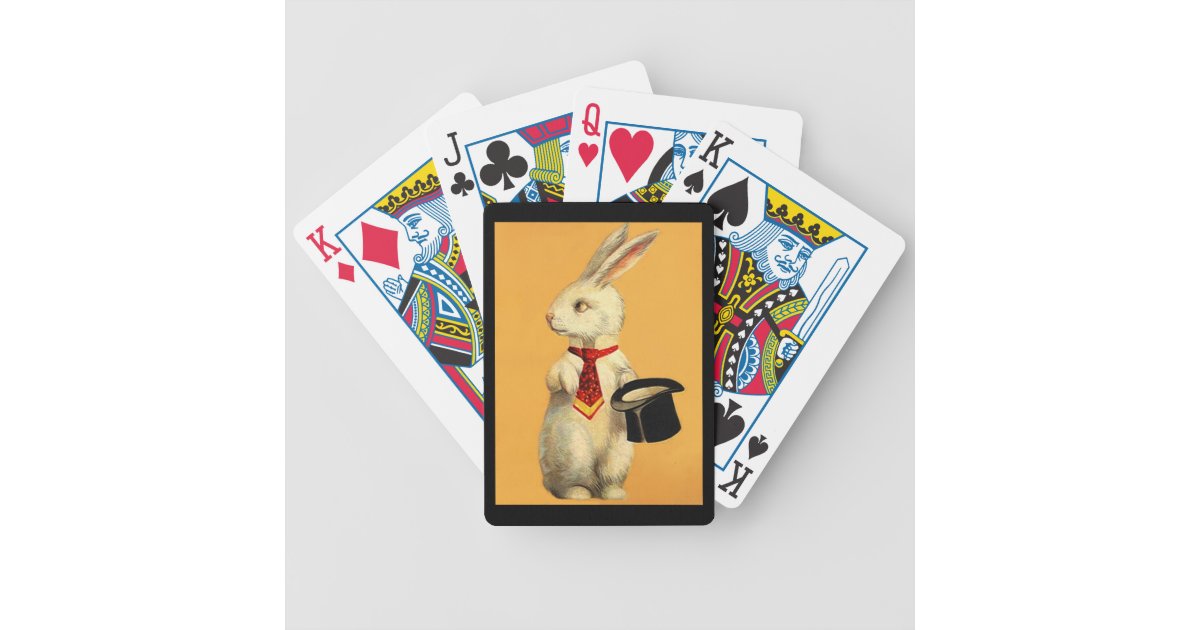 Fun Bunny Rabbit Magic Act Design Playing Cards | Zazzle.com
