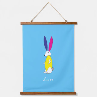 Fun Bunny Wall Art Nursery Kids Customizable name