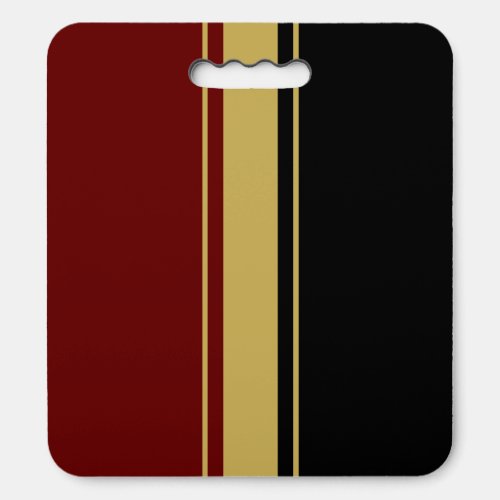 Fun Burgundy Black Vertical Center Racing Stripes Seat Cushion