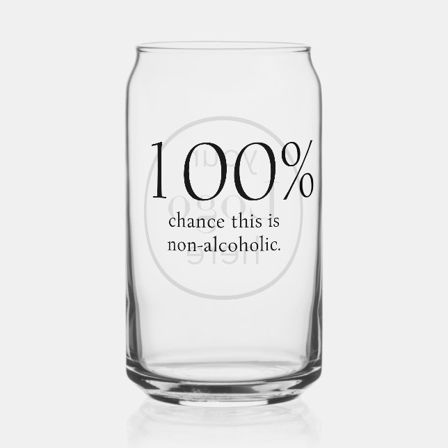 Fun Business Logo Sober Bar Can Glass (Front)