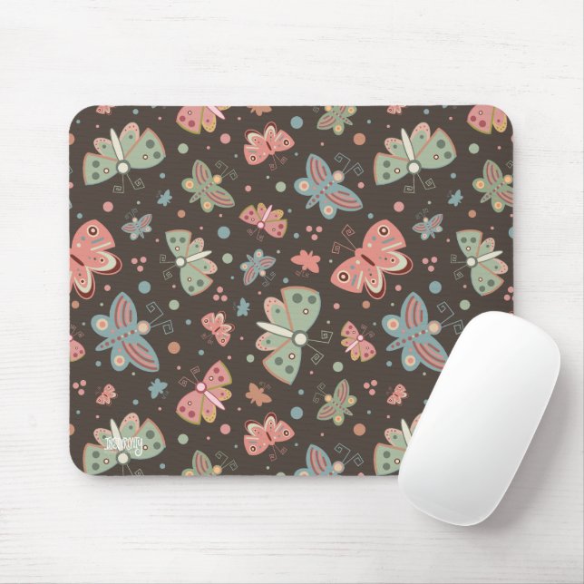 Fun Butterflies Pattern Inspirivity Mouse Pad (With Mouse)