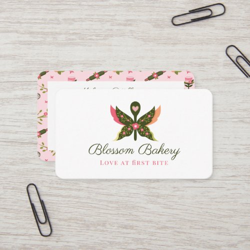 Fun Butterfly Blossom Floral Garden Bakery Spoon Business Card