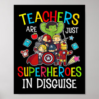 Fun Byck To School Teachers Are Superheroes Gifts  Poster