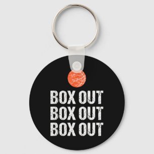 Fun Bysketbyll Coach Box Out Quote Grunge Graphic Keychain