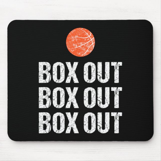Fun Bysketbyll Coach Box Out Quote Grunge Graphic  Mouse Pad (Front)