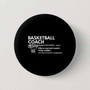 Fun Bysketbyll Coach Definition Coaching Gift Button