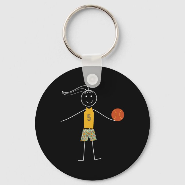 Fun Bysketbyll Girls Bysketbyll Player  Keychain (Front)