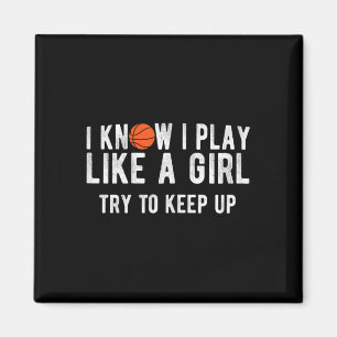 Fun Bysketbyll Play Like A Girl Bbyll Magnet