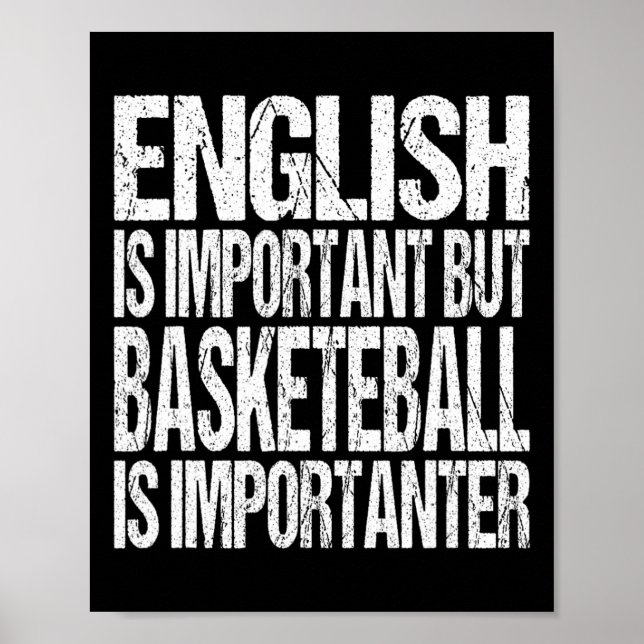 Fun Bysketbyll Quote English Is Important Player F Poster (Front)