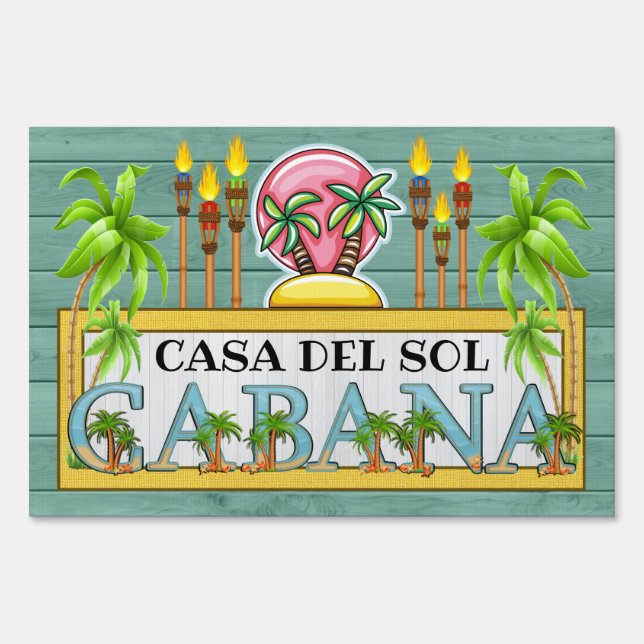 Fun Cabana DOOR Sign or Lawn Yard Sign (Front)