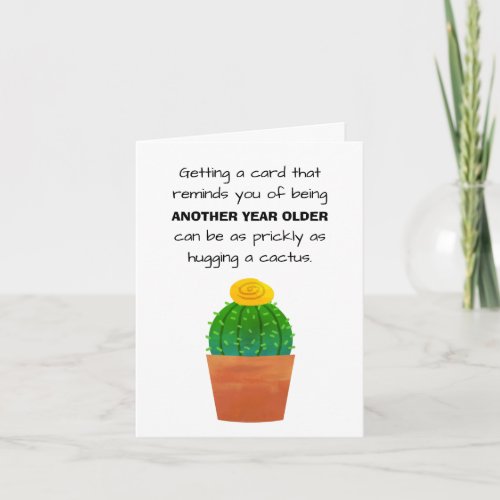 Fun Cactus Plant Image Happy Birthday Greeting Card