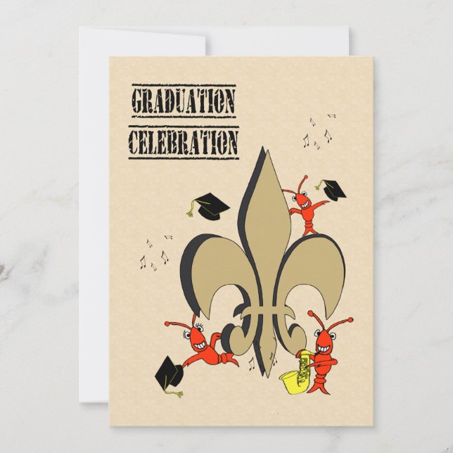Fun Cajun Crawfish Graduation Party Invitation (Front)