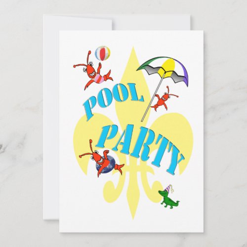 Fun Cajun Crawfish Pool Party Invitation