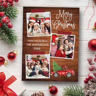 Fun Calligraphy Plaid Craft Tape Wood Truck Postcard