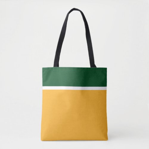 Fun Camp Green White Top Stripes On Golden Yellow  Tote Bag