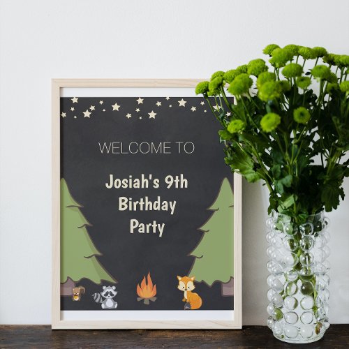 Fun Camp Out Birthday Party Sign