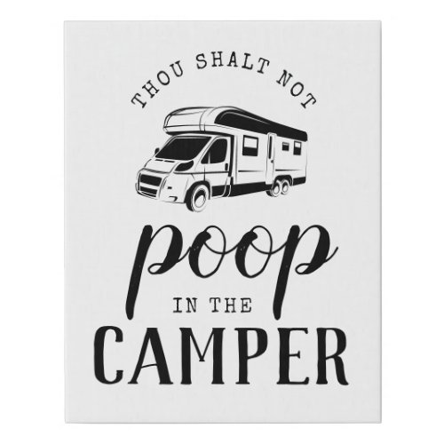 Fun Camping Rustic Modern RV Camper Gift Faux Canvas Print