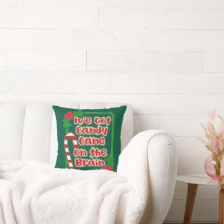 Fun Candy Cane on Brain Holiday Joy Motto