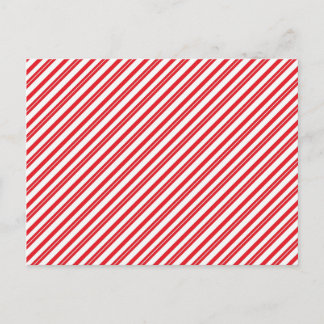 Fun Candy Cane Red and White Pattern Stripes Postcard