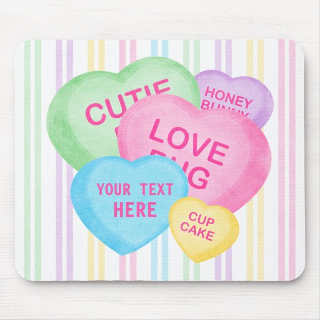 Fun Candy Hearts Mouse Pad (Front)