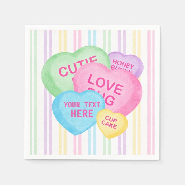 Fun Candy Hearts Napkins (Front)