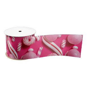 Fun Candy Lane Collection, Pink Gumballs Satin Ribbon