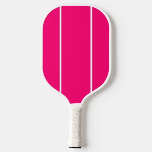 Fun Candy Pink Slim Vertical White Racing Stripes  Pickleball Paddle