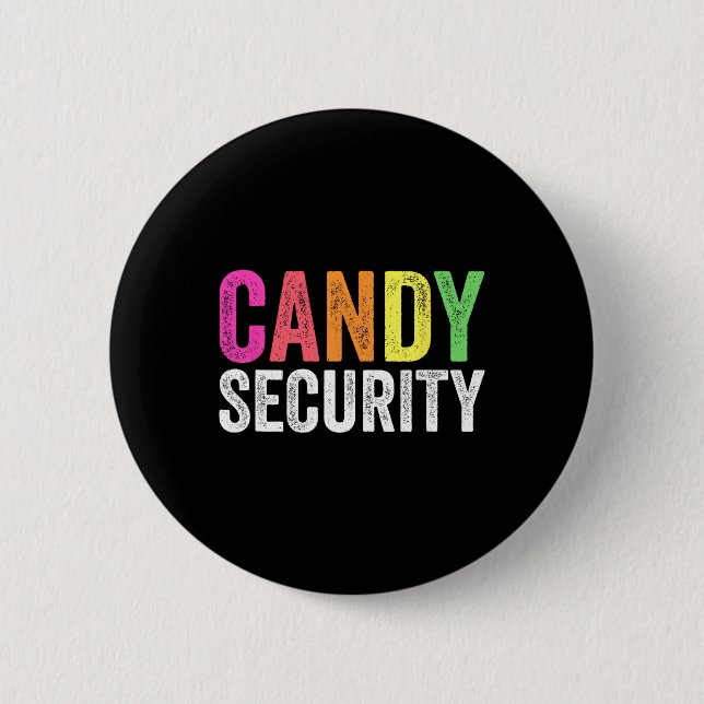 Fun Candy Security Halloween Costume  Button (Front)