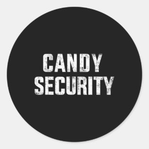 Fun candy security lazy halloween costume classic round sticker