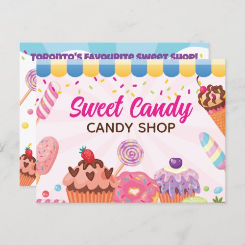 Fun Candy Shop Flyer Postcard