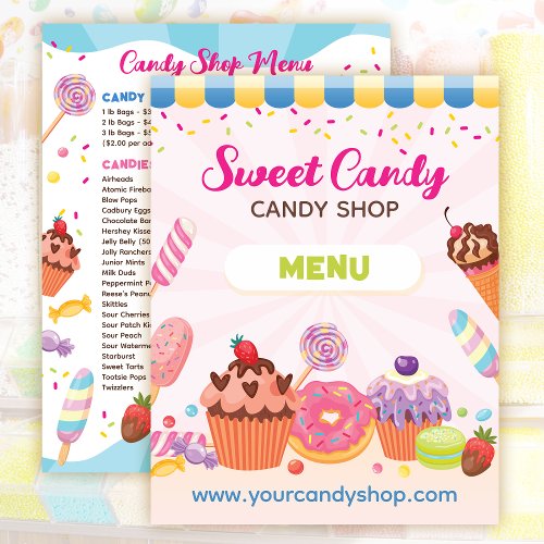 Fun Candy Shop Menu Flyer