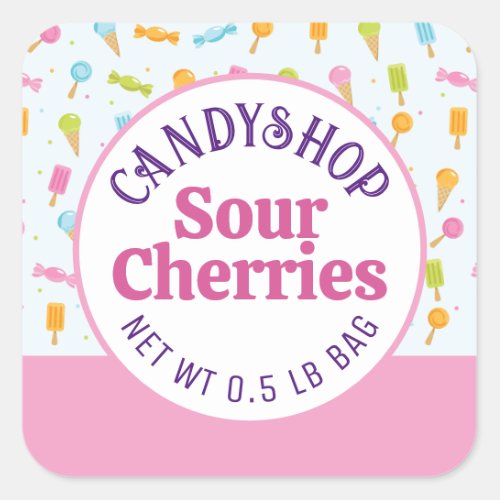 Fun Candy Shop Packaging Sticker Label