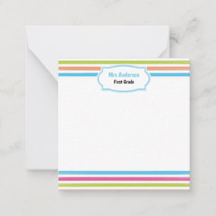 Fun Candy Stripe Teacher Note Card
