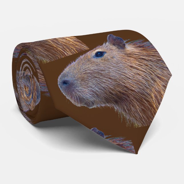 Fun Capybara Neck Tie (Rolled)