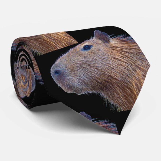 Fun Capybara Neck Tie (Rolled)