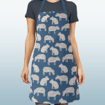 Fun Capybara Pattern Apron<br><div class="desc">A fun watercolor capybara pattern on a teal green background for animal and wildlife lovers.  Original art by Nic Squirrell.</div>