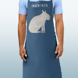 Fun Capybara Personalized Apron<br><div class="desc">A fun watercolor capybara on a teal green background for animal and wildlife lovers.  Original art by Nic Squirrell. Change or remove the name to personalize.</div>