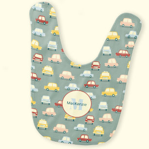 Fun Car Personalized Monogram Baby Bib