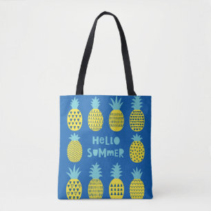 Fun card with pineapples. tote bag