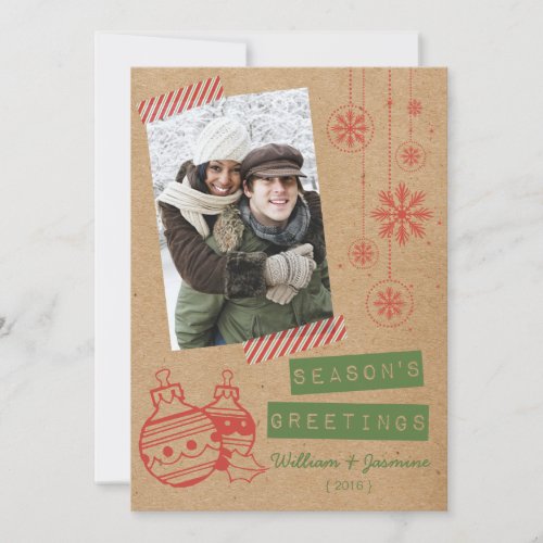 Fun Cardboard Candy Tape Holiday Flat Card