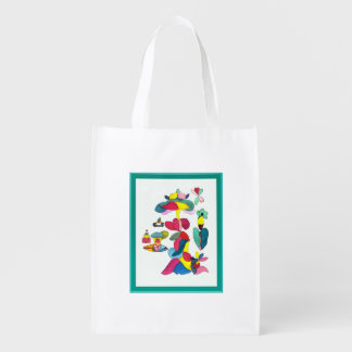 Fun, Caricature Reusable Grocery Bag