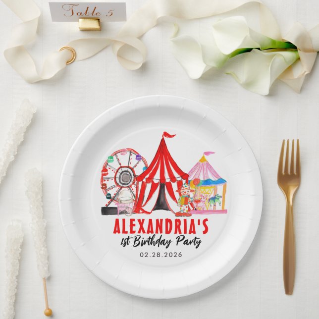 Fun Carnival Circus Festival Show Kids Birthday Paper Plates (Wedding)