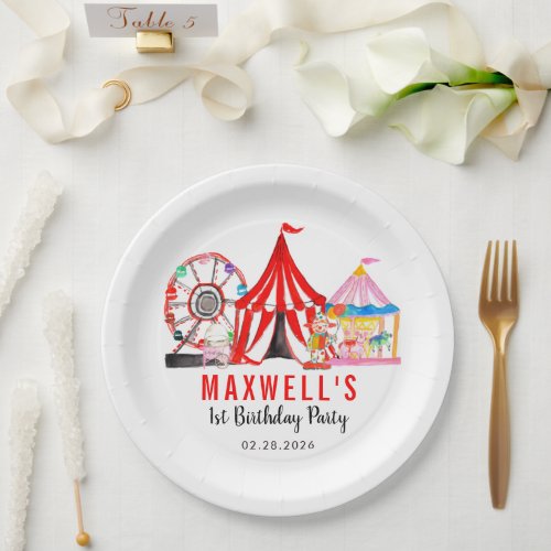 Fun Carnival Circus Festival Show Kids Birthday Paper Plates