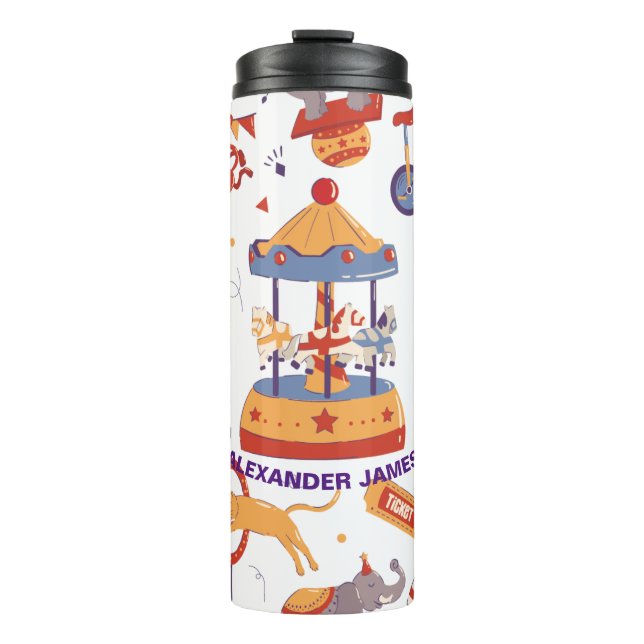 Fun Carnival Kids' Birthday Circus Pattern Clown Thermal Tumbler (Front)