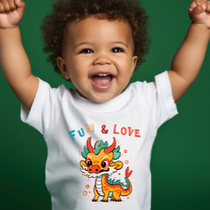 Fun Carton Dragon Chinese New Year Fu Kids Gift Toddler T-shirt