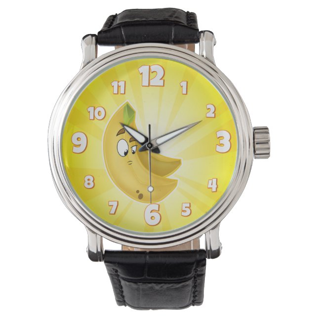 fun cartoon banana guys watch yellow (Front)