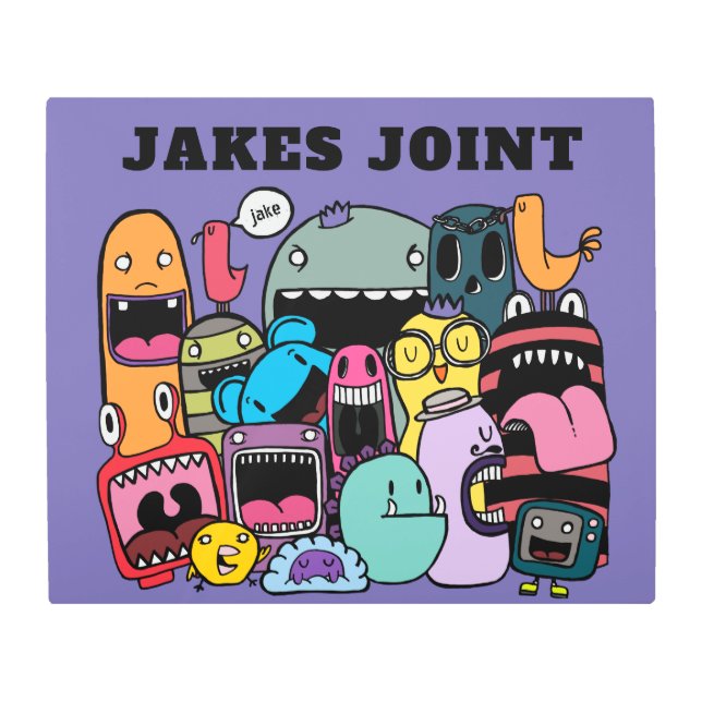 Fun Cartoon Boys Guys Room Personalized Art (Front)